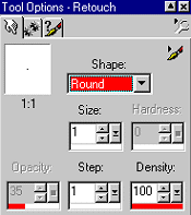 Right click to choose tool options